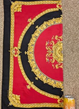 Echo Square Baroque-Inspired Red & Black Silk Scarf
